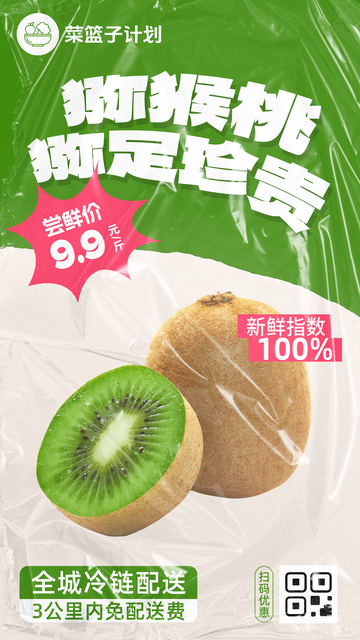 生鲜猕猴桃优惠海报