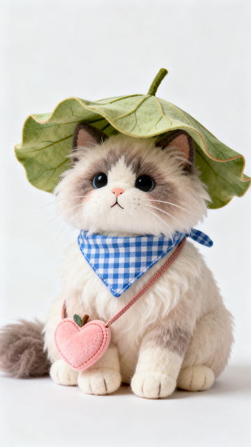毛绒风可爱猫咪玩偶设计素材
