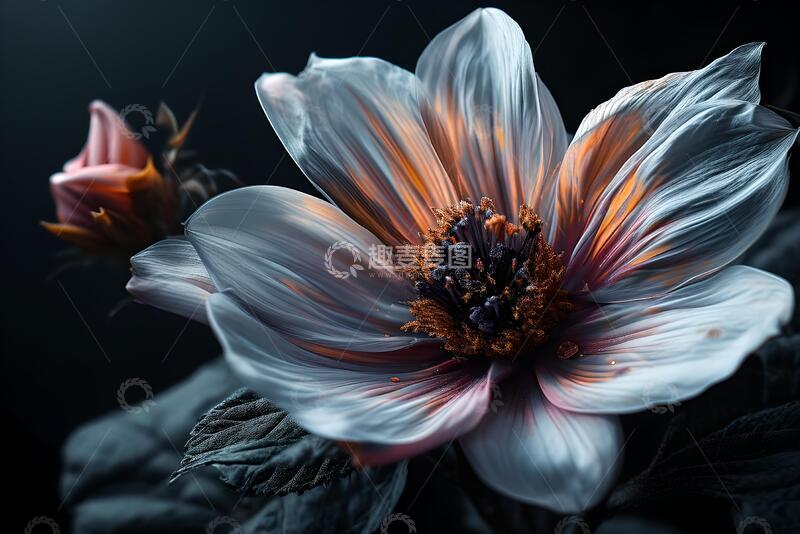 高清大图下载【趣麦麦图】-暗黑风梦幻花卉写实设计素材116