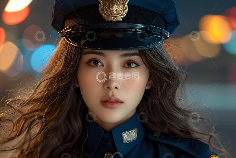 高清大图下载【趣麦麦图】写实风女警官制服人物设计素材317