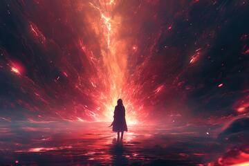 科幻风宇宙星河人物剪影设计素材205