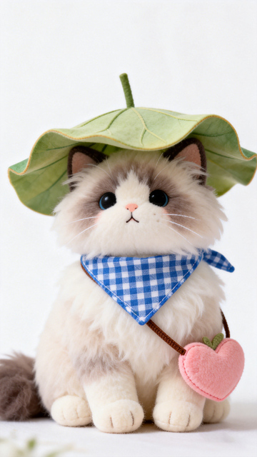 毛绒风可爱猫咪玩偶设计素材