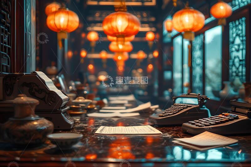 高清大图下载【趣麦麦图】-国风古韵中式茶室场景设计素材65