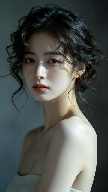 慵懒卷发侧光高级感人像写真2