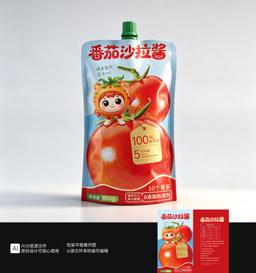 西红柿沙拉酱包装设计