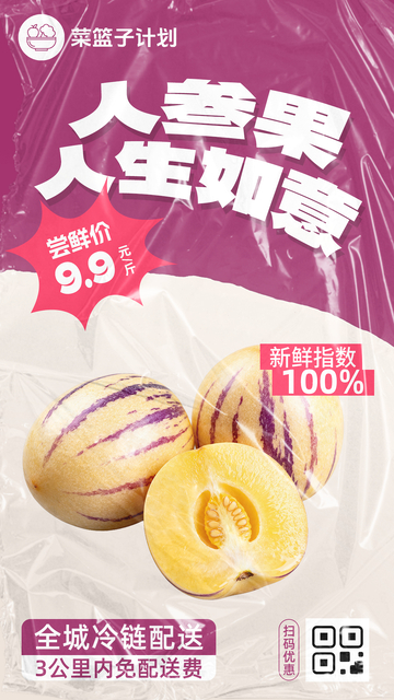 生鲜人参果优惠海报