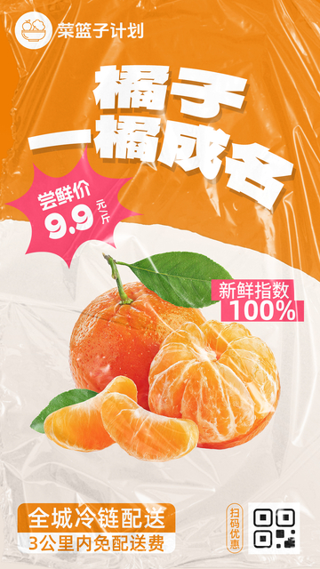 生鲜橘子优惠海报
