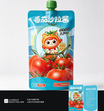 儿童番茄沙拉酱包装设计
