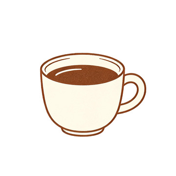 简约风咖啡杯手绘插画设计素材