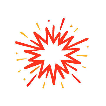 扁平风爆炸效果红色星形矢量素材