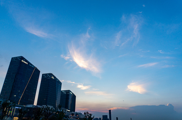 城市风光现代建筑黄昏天空设计素材
