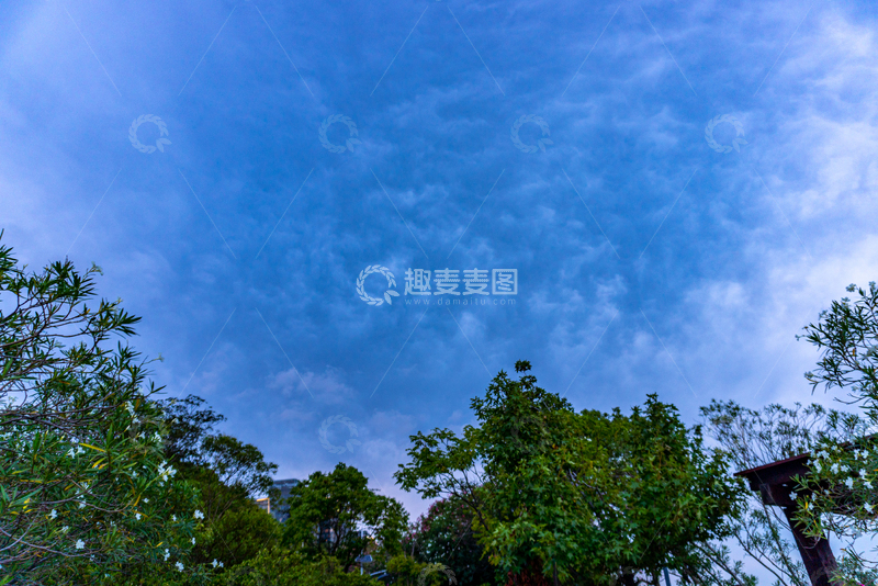 高清大图下载【趣麦麦图】-摄影风蓝天绿树自然风景设计素材