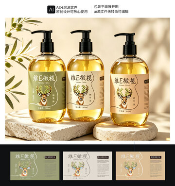 橄榄油瓶贴包装设计