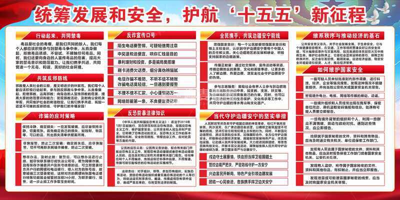 源文件下载【趣麦麦图】-红色主题发展安全宣传展板设计素材