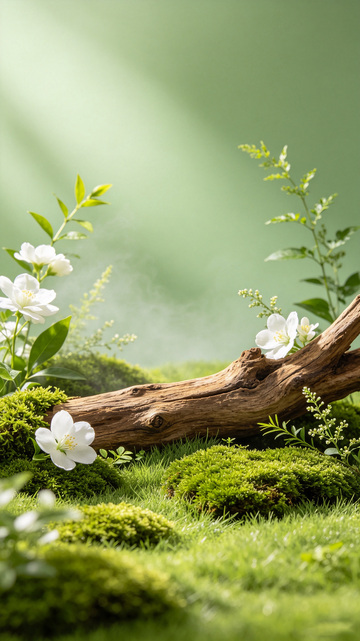 细腻纹理的绿色苔藓
