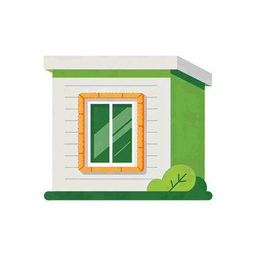 扁平风小屋建筑插画设计素材
