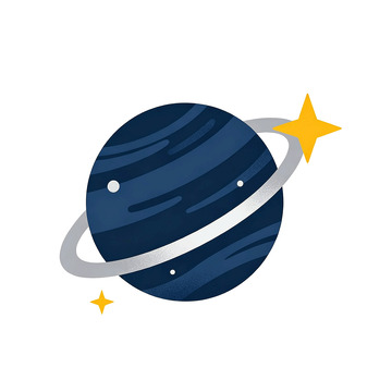 扁平风星球环带星星插画设计素材