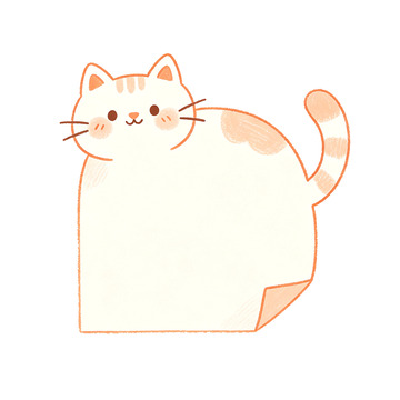 可爱风猫咪便签纸插画设计素材