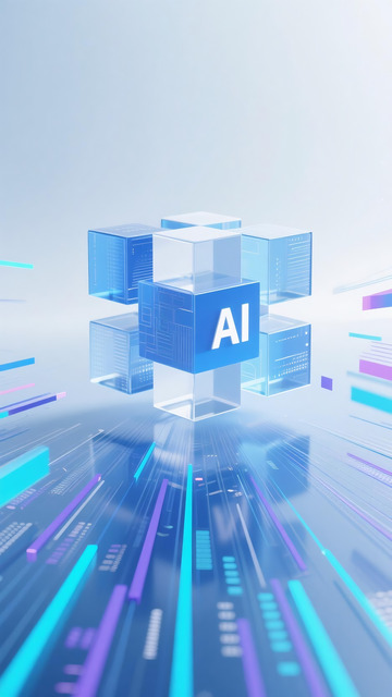 透明立方 AI 芯片科技竖版概念视觉图4