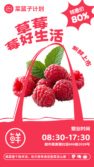 超市树莓促销海报