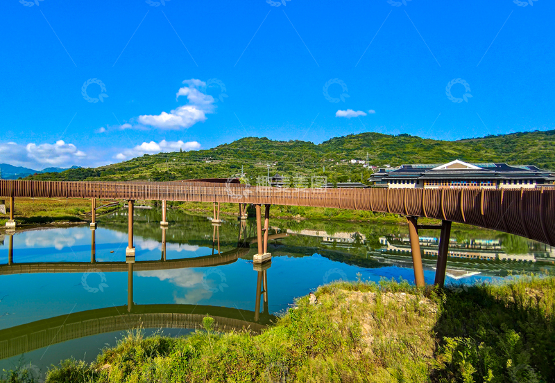 高清大图下载【趣麦麦图】十九峰风景摄影田园木桥自然景观设计素材