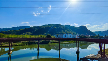 写实风十九峰山水湖景自然风光摄影素材