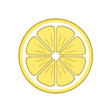 扁平风柠檬切片插画设计素材