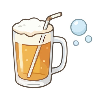 卡通风格啤酒杯插画设计素材