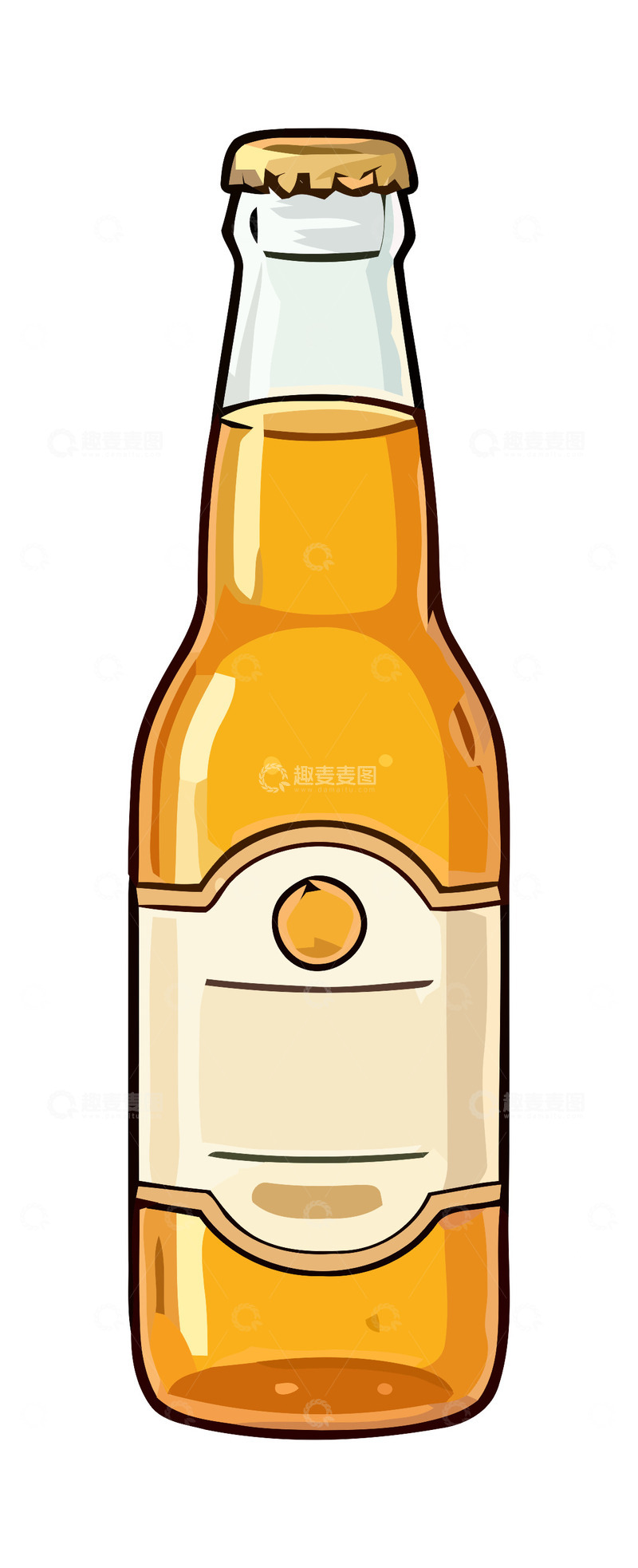 源文件下载【趣麦麦图】卡通风格啤酒瓶插画设计素材