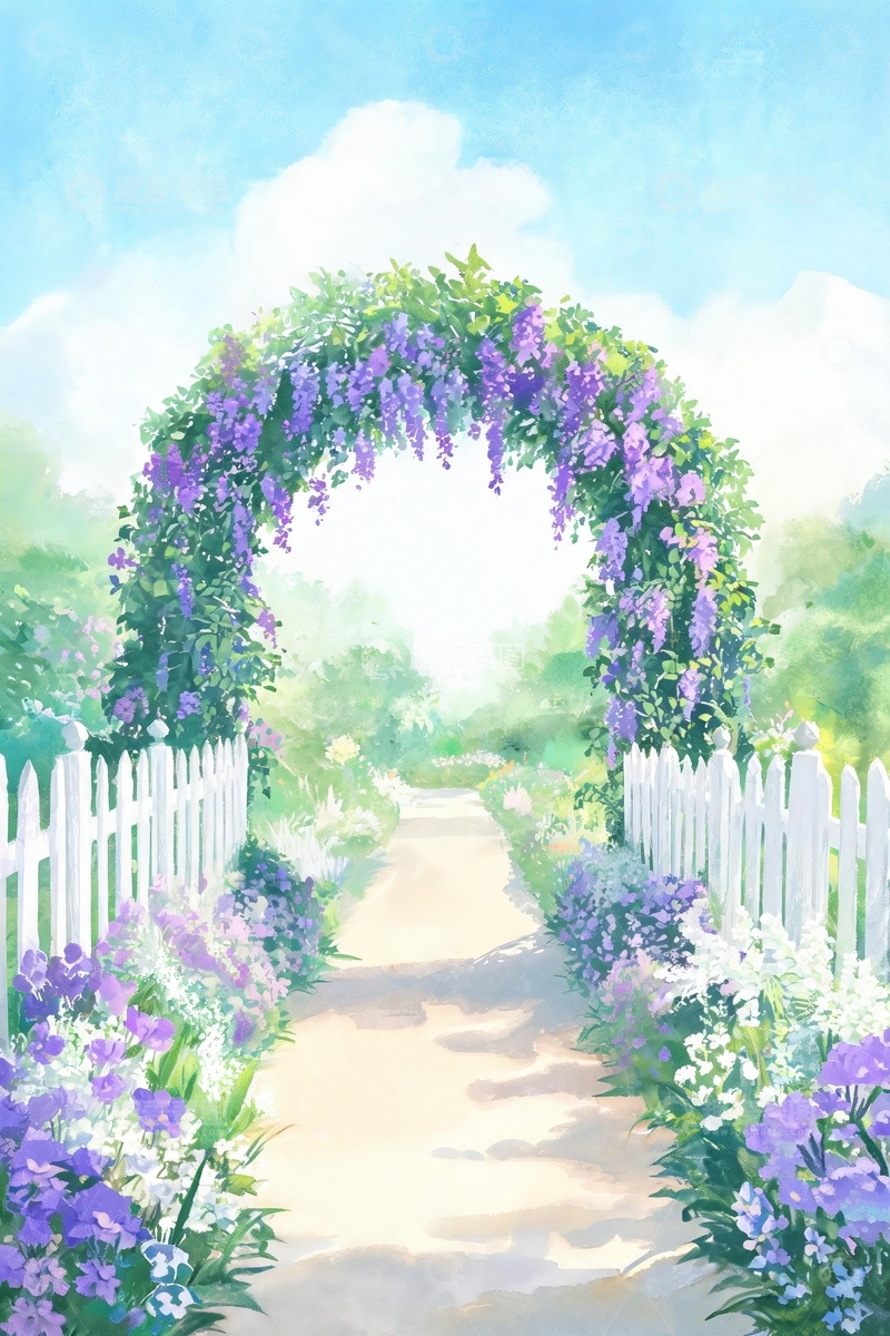 高清大图下载【趣麦麦图】浪漫花朵拱门5