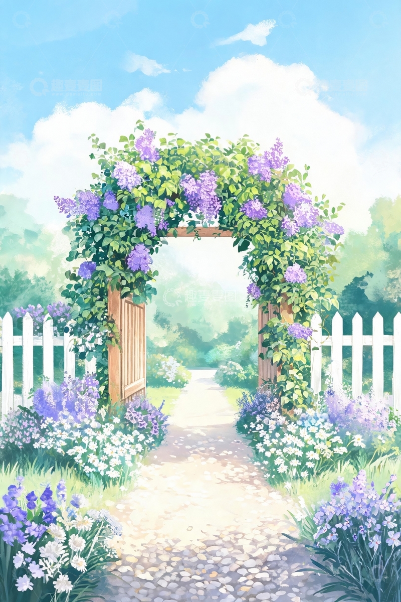 高清大图下载【趣麦麦图】浪漫花朵拱门3