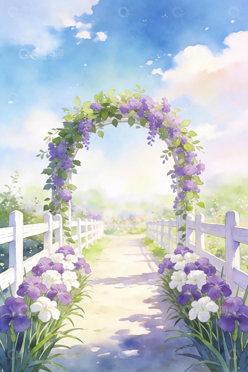高清大图下载【趣麦麦图】浪漫花朵拱门7