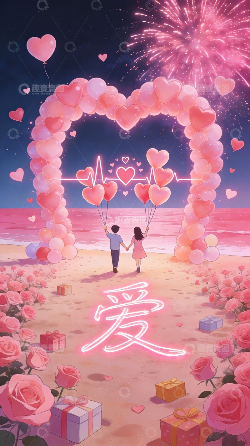 高清大图下载【趣麦麦图】-浪漫情人节节日背景2