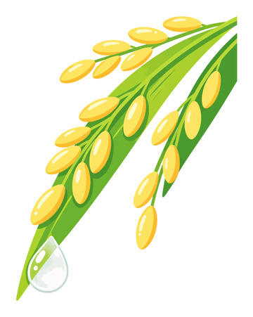 卡通风格稻穗丰收插画设计素材