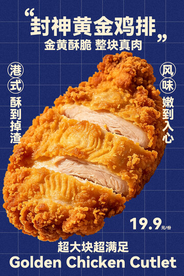黄金鸡排促销特惠海报