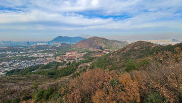 写实风苏州城市山景自然风光摄影素材