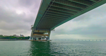 写实风厦门跨海桥梁水景建筑摄影素材