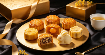 金色奢华中秋月饼礼盒素材
