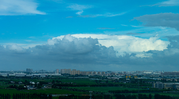 写实风太仓城市远景天空云层摄影素材