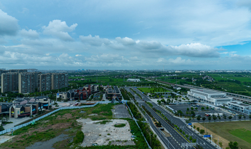 航拍太仓城市景观道路建筑设计素材