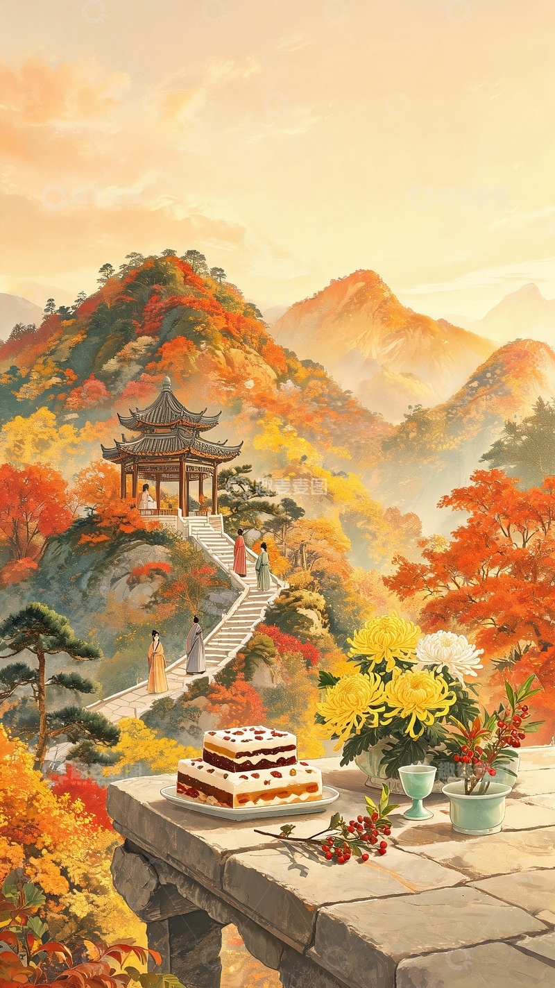 高清大图下载【趣麦麦图】重阳节节日背景06
