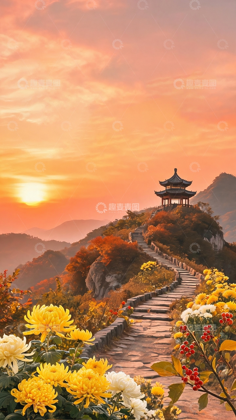 高清大图下载【趣麦麦图】-重阳节节日背景07