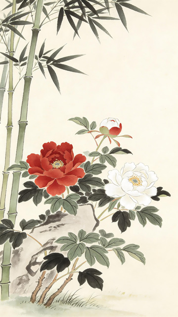 国画竹子背景06