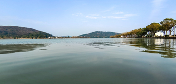风景摄影嘉兴南北湖面山景自然风光素材