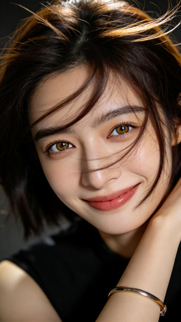 柔光短发女生人像商业摄影2