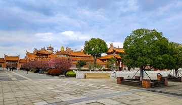 实景风中式寺庙庭院建筑素材
