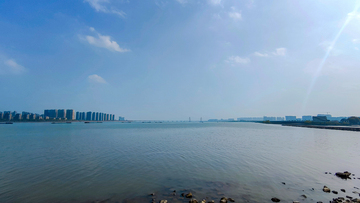 写实风杭州钱塘江景自然风光摄影素材