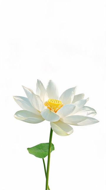 极简风白色莲花摄影素材