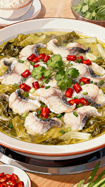 插画风酸菜鱼美食手绘设计素材