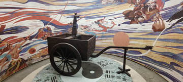 壁画风古代指南车战车场景设计素材